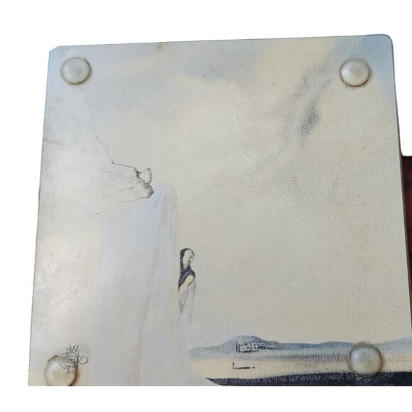 Glass Coasters Salvador Dali's Artwork Graphics  4 " x  4 "  Set of 4  Rubber Fe - Picture 6 of 16